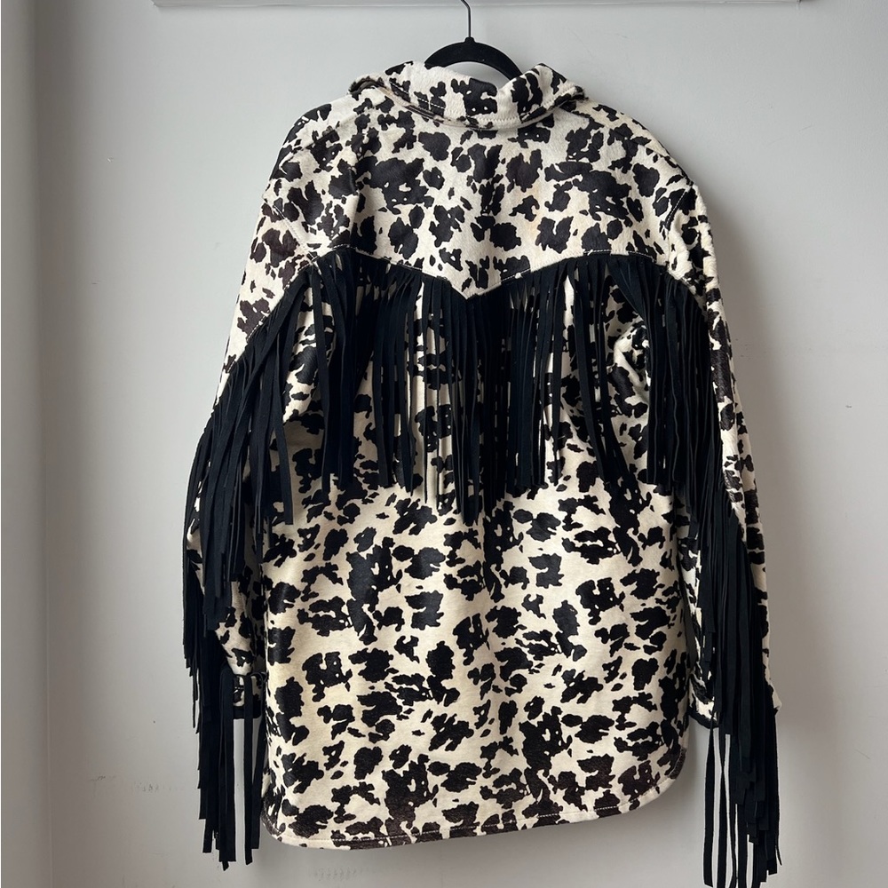 IDYLLWIND WOMEN'S HAIR-ON COW HIDE FRINGE SHACKET Size XL - Picture 7 of 11
